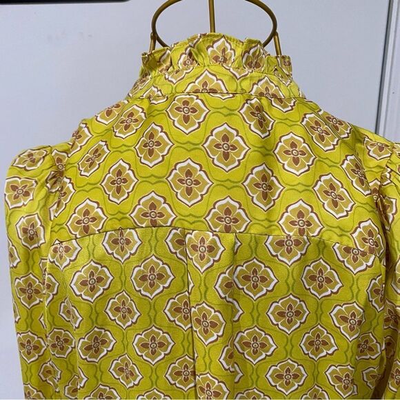 Rachel Rachel Roy Yellow Patterned Blouse Size S - Picture 5 of 6